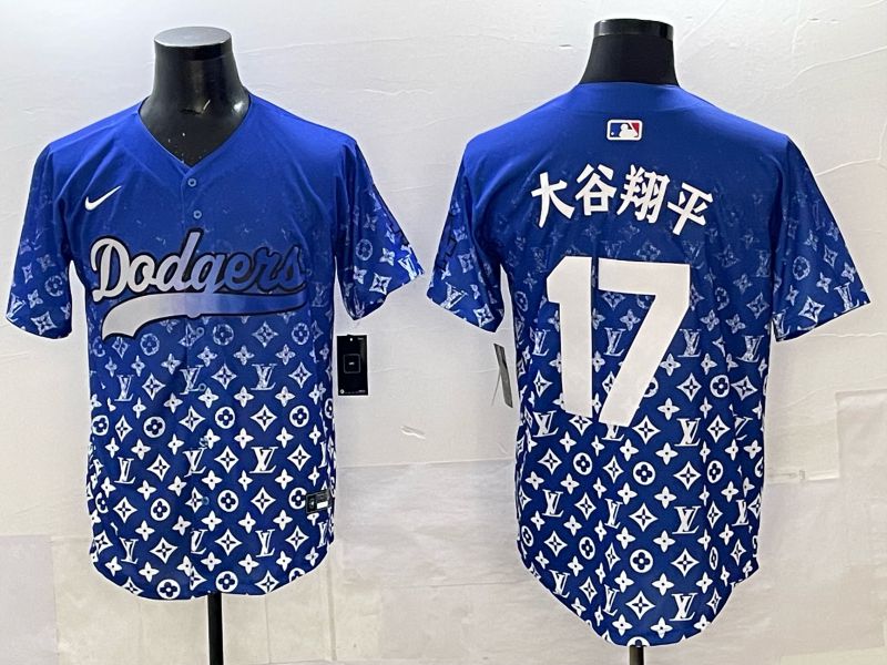 Men Los Angeles Dodgers 17 Ohtani Blue Nike 2025 MLB jersey 01